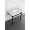 Kingston Brass 36 Console Sink with Brass Legs 8Inch, 3 Hole, Marble WhiteMatte Black KVBH3622M80 - alternate 2